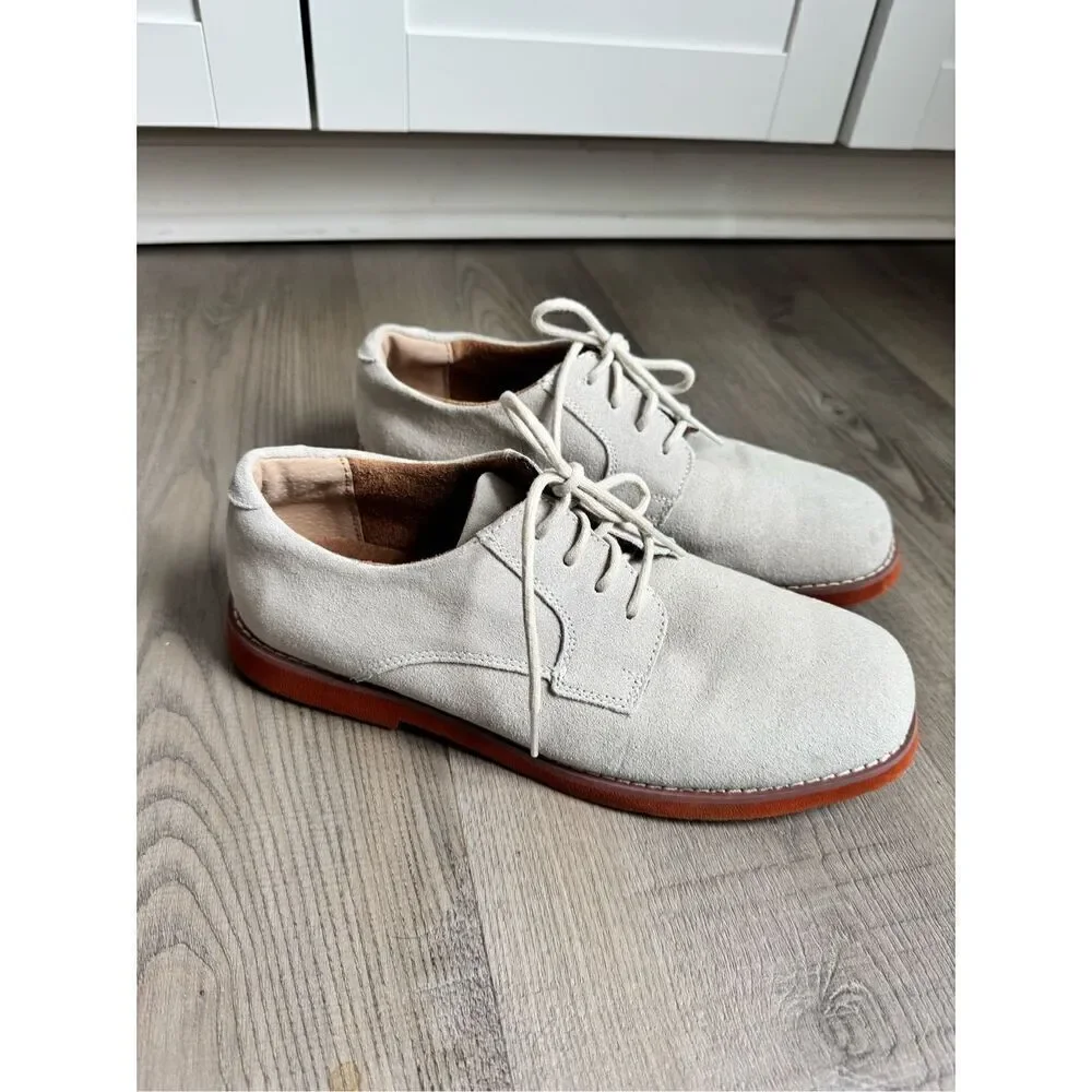 Florsheim Kearney Jr. Uniform Oxford Dress Shoes, Youth 6 Suede Leather Oatmeal